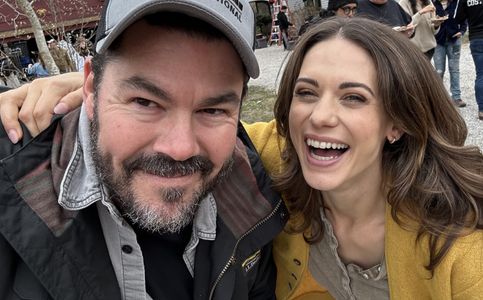 Executive Producer Andrew Gernhard on-set with actress Lyndsy Fonseca in Mystic, Connecticut for The Hallmark Channel’s 