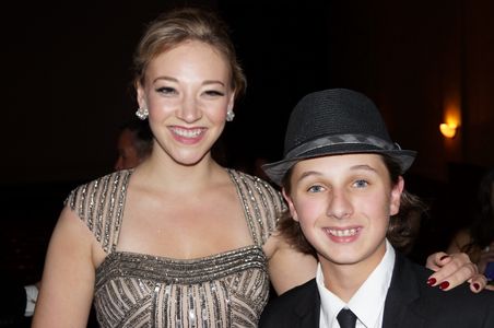 Brady Bryson (Mickey Hargitay Jr.) with co-star Hailey Heisick (Jayne Mansfield) at the premiere of 