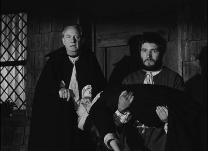 Gérard Darrieu, Jean Debucourt, and Christiane Ferez in The Crucible (1957)