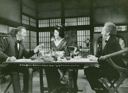 John Wayne, Eiko Ando, and Sam Jaffe in The Barbarian and the Geisha (1958)