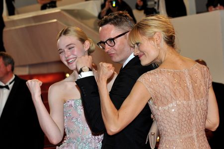 Liv Corfixen, Nicolas Winding Refn, and Elle Fanning at an event for The Neon Demon (2016)