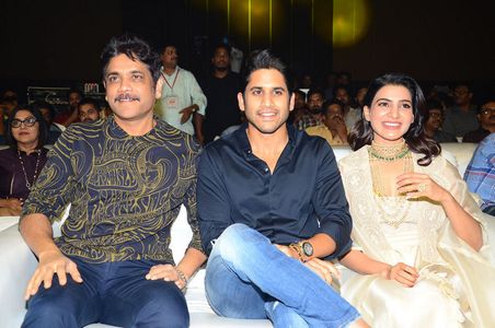 Nagarjuna Akkineni, Naga Chaitanya Akkineni, and Samantha Ruth Prabhu at an event for Majili (2019)