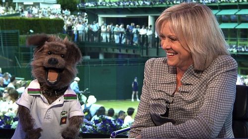 Sue Barker and Hacker T. Dog in Wimbledon (1937)