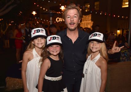 David Spade, Lauren Gobuzzi, Chloe Guidry, and Allison Gobuzzi at an event for Joe Dirt 2: Beautiful Loser (2015)