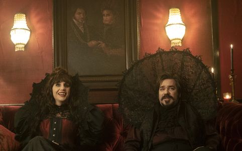 Matt Berry and Natasia Demetriou in What We Do in the Shadows (2019)