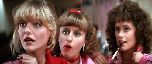 Michelle Pfeiffer, Alison Price, and Maureen Teefy in Grease 2 (1982)