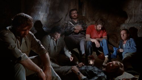 Paul Carr, John Crawford, Ray Dannis, Marvin Kaplan, Vince Martorano, and David G. Cannon in The Severed Arm (1973)