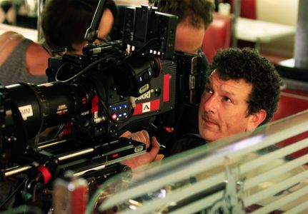 Phil at Alexa camera with Hawk V series anamorphic lenses