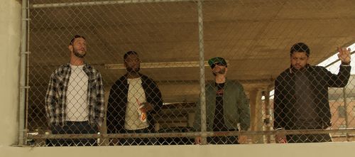 Evan Jones, Pablo Schreiber, 50 Cent, and O'Shea Jackson Jr. in Den of Thieves (2018)