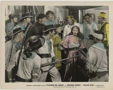 Yvonne De Carlo, Broderick Crawford, George Brent, Lois Collier, Albert Dekker, Andy Devine, Joe Haworth, Rex Lease, Geo