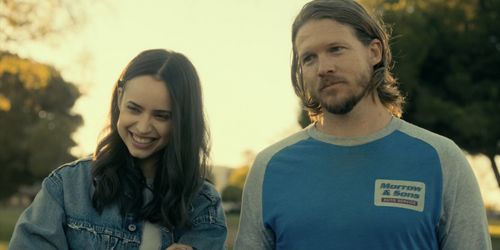 Still of Scott Deckert and Sofia Carson in 'Purple Hearts'