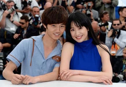 Meng Li and Lanshan Luo at an event for A Touch of Sin (2013)