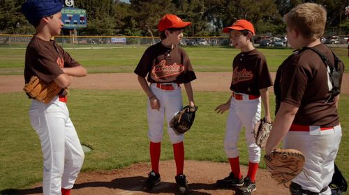 Brandon Salgado Telis, Griffin Gluck, and Josie Totah in Back in the Game (2013)