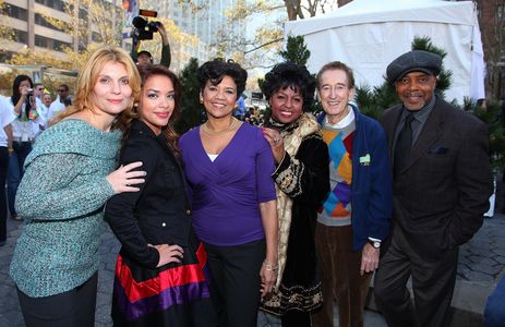 Alison Bartlett, Desiree Casado, Loretta Long, Sonia Manzano, Bob McGrath, and Roscoe Orman at an event for Sesame Stree