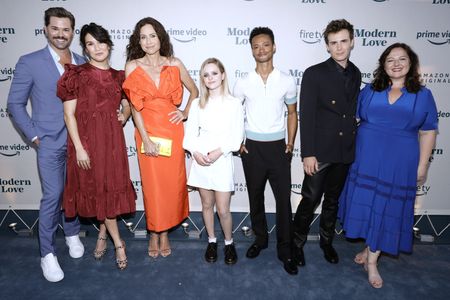 Minnie Driver, Andrew Rannells, Zane Pais, Zuzanna Szadkowski, Marquis Rodriguez, Zoe Chao, and Lulu Wilson at an event 