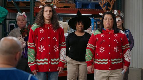 Carla Renata, Kaliko Kauahi, and Benjamin Norris in Superstore: Deep Cleaning (2021)