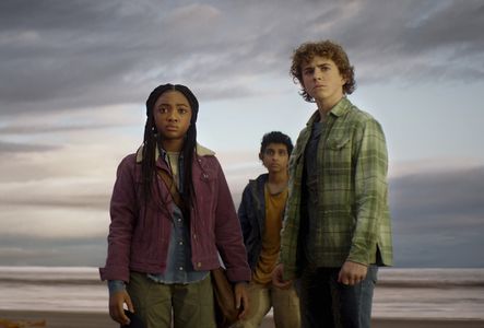 Walker Scobell, Aryan Simhadri, and Leah Jeffries in Percy Jackson and the Olympians (2023)