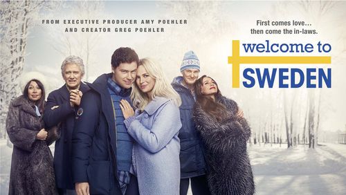 Lena Olin, Illeana Douglas, Patrick Duffy, Josephine Bornebusch, Claes Månsson, and Greg Poehler in Welcome to Sweden (2