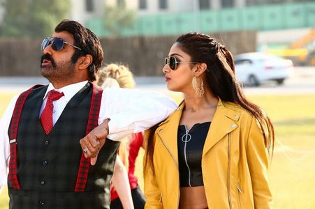 Nandamuri Balakrishna and Natasha Doshi in Jai Simha (2018)