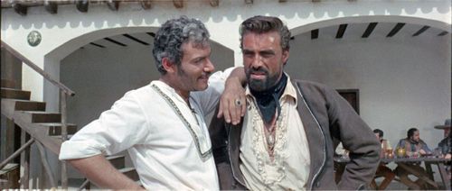 Gian Maria Volontè and Sieghardt Rupp in A Fistful of Dollars (1964)