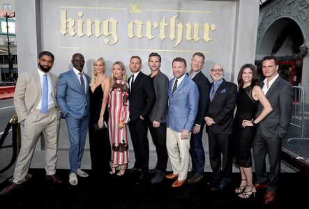 Djimon Hounsou, Guy Ritchie, Eric Bana, Charlie Hunnam, Joby Harold, Annabelle Wallis, Poppy Delevingne, and Kingsley Be