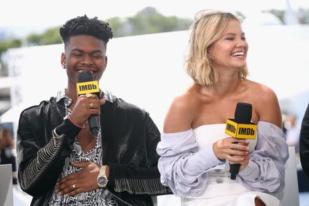 Olivia Holt and Aubrey Joseph at an event for Cloak & Dagger (2018)