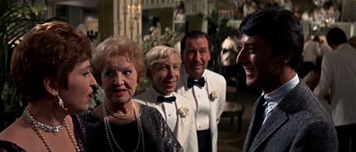 Dustin Hoffman, Alice Ghostley, Jonathan Hole, Marion Lorne, and Wayne Stam in The Graduate (1967)