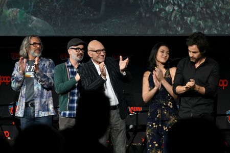 Patrick Stewart, Michael Chabon, Alex Kurtzman, Santiago Cabrera, and Isa Briones at an event for Star Trek: Picard (202