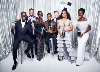 Angela Bassett, Michael B. Jordan, Andy Serkis, Sterling K. Brown, Chadwick Boseman, Danai Gurira, and Lupita Nyong'o at