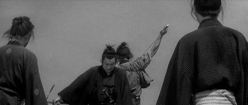 Mikijirô Hira, Isamu Nagato, and Tetsurô Tanba in Three Outlaw Samurai (1964)