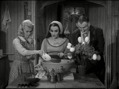 Yvonne De Carlo, Al Lewis, and Pat Priest in The Munsters (1964)