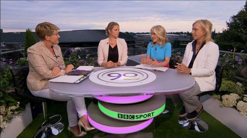 Clare Balding, Martina Navratilova, Tracy Austin, and Kim Clijsters in Today at Wimbledon (1964)