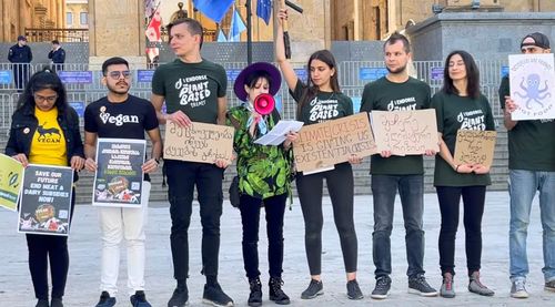 Action for Planet Earth in front of the House of Parliament