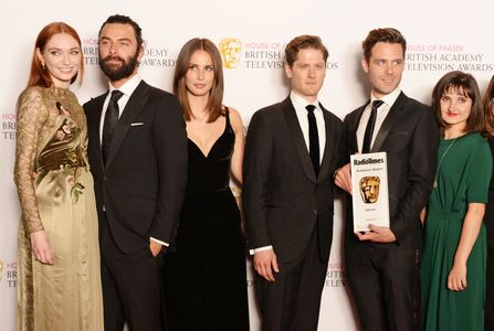 Eleanor Tomlinson, Ruby Bentall, Aidan Turner, Luke Norris, Heida Reed, and Kyle Soller