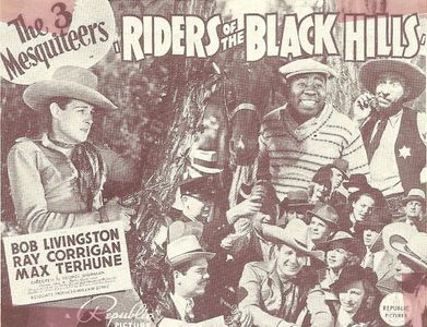 Roscoe Ates, Ray Corrigan, Ann Evers, Robert Livingston, Jack O'Shea, and Fred 'Snowflake' Toones in Riders of the Black