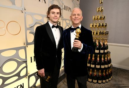 Ryan Murphy and Evan Peters at an event for Dahmer - Monster: The Jeffrey Dahmer Story (2022)