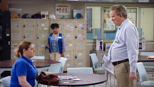 Mark McKinney, Carla Renata, and Lauren Ash in Superstore: Carol's Back (2020)