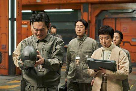 Kang Soo-youn, Ryu Kyung-Soo, and Kim Sang Hoon in Jung_E (2023)