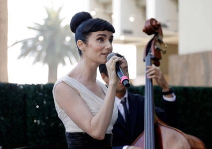 Victoria Summer sings at the Queen's Platinum Jubilee Celebration in Santa Monica, CA.