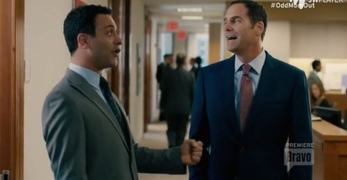 Andy Buckley and Aaron Costa Ganis in 'Odd Mom Out' Season 1, Ep. 1