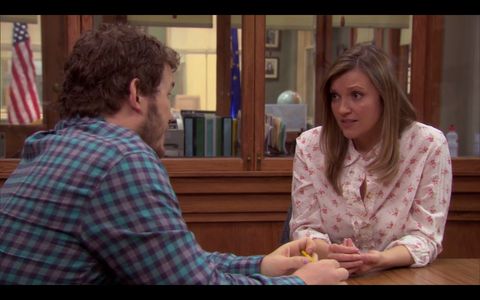 Still of Chris Pratt and Tonja Kahlens in Parks and Recreation (2010)