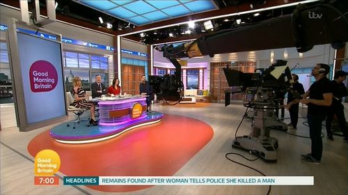 Iain Lee, Piers Morgan, Kate Garraway, and Susanna Reid in Good Morning Britain (2014)