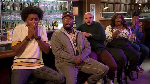 Nicole Byer, Carl Tart, Aaron Jennings, Echo Kellum, and Justin Cunningham in Grand Crew (2021)