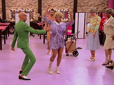 RuPaul, Martell Robinson, Miles Davis Moody, Jason Dardo, and Reuben Asberry Jr. in RuPaul's Drag Race (2009)