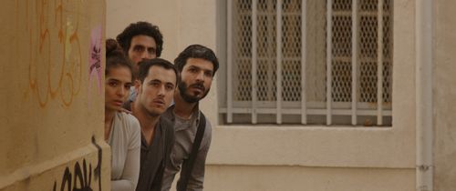 Rotem Zissman-Cohen, Roy Assaf, Assaf Ben-Shimon, and Tsahi Halevi in The Kind Words (2015)