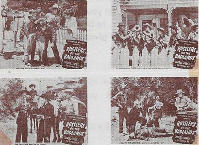 Carla Balenda, Tex Harding, Ted Mapes, Charles Starrett, Dub Taylor, and Al Trace in Rustlers of the Badlands (1945)