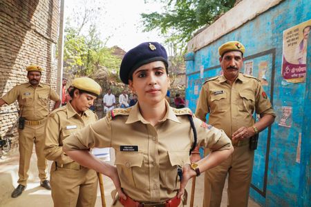 Shashi Ranjan, Govind Pandey, Neha Saraf, and Sanya Malhotra in Kathal: A Jackfruit Mystery (2023)