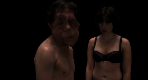 Scarlett Johansson and Adam Pearson in Under the Skin (2013)