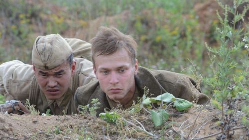 Yuriy Borisov and Amir Abdykalov in On the Road to Berlin (2015)