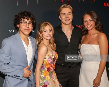 LOS ANGELES, CALIFORNIA - JUNE 30: (L-R) Noen Perez, Channah Zeitung, Thomas Robie and Charlotte Fountain-Jardim attend 